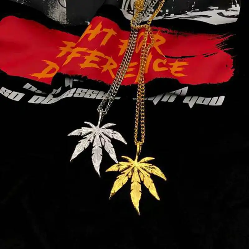 

TC-10 60cm 20g Maple Leaf Hip Hop Style Neutral Zinc Alloy Pendant Necklace