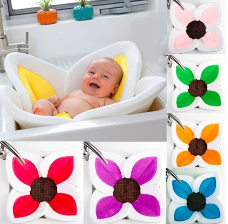 Baby Bathtub Foldable Bath Blooming Flower Tub for Baby Anti-slip Blooming Sink Bath For Baby Play Toddler Bath Sunflower Cushio