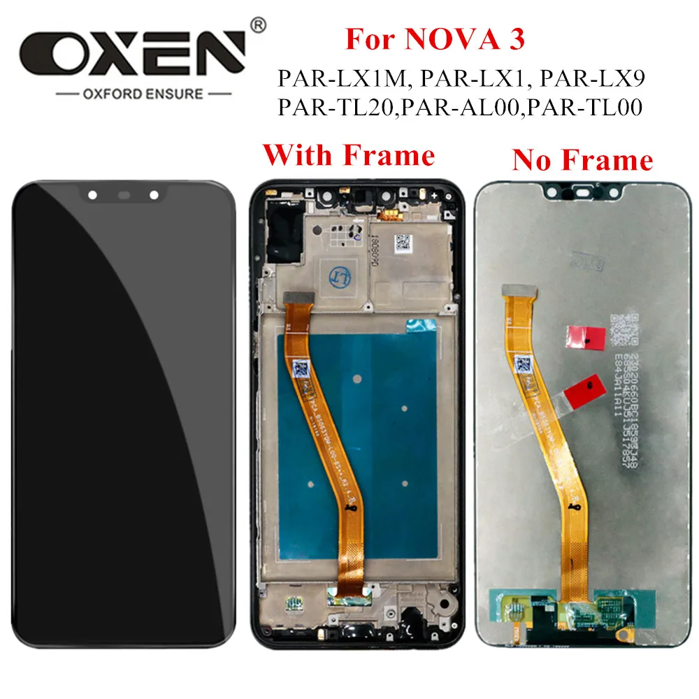 ЖК-дисплей OXEN для Huawei Nova 3 PAR-LX1 ЖК-PAR-AL00 сенсорный экран с рамкой Nova3 дигитайзер в