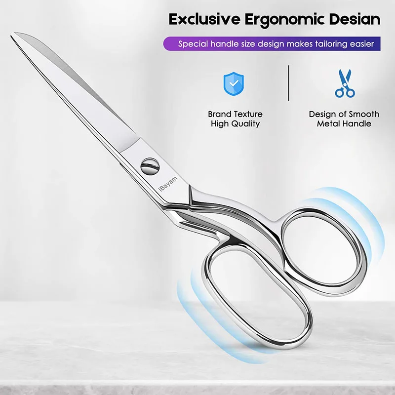 Stainless Steel Scissors Metal Scissors  Poultry Kitchen Chicken Bone Scissor with Safe Lock Cutter Cook Tool Shear Cut Scissors