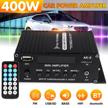 

400W 2CH 12V Car Audio Power Amplifier HIFI Audio bluetooth Amplifier Home Theater Sound System FM Radio Stereo Amplifiers