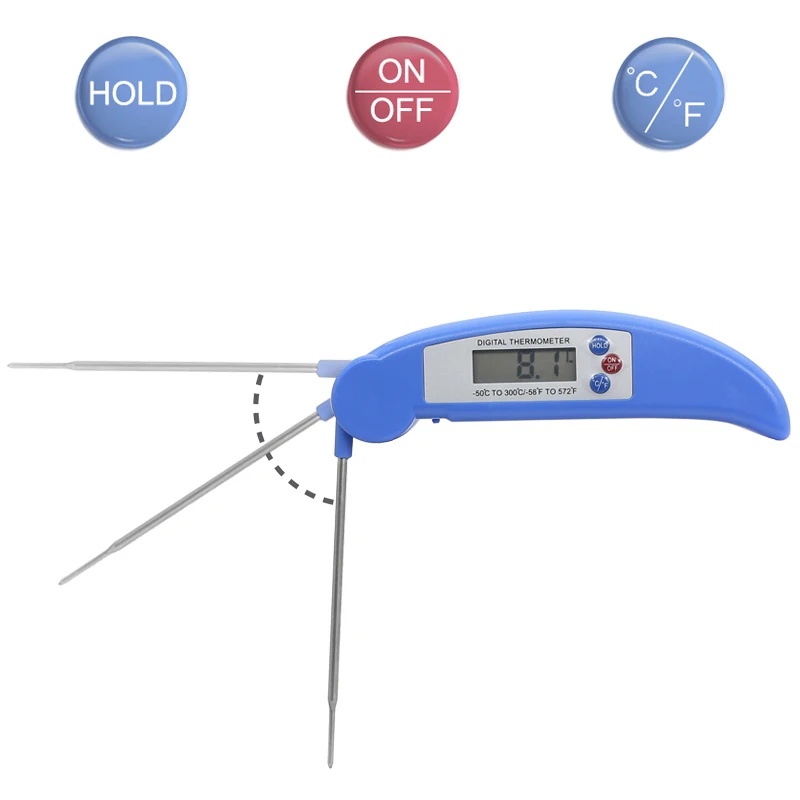 Grill ThermoProb Instant Read Thermometer Meat Super-Fast Digital Cooking Tool for all Kinds of Food BBQ Includes Meat Temperature Guide Preserves and Baking
