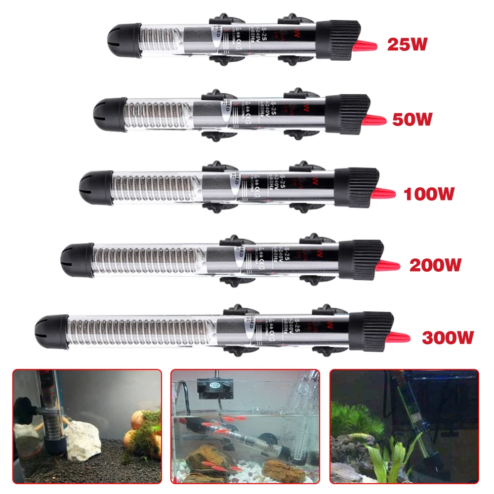 1pc Automatic Constant Temperature Heating Rod Power Saving Heater Aquarium Heater Fish Tank Water Aquarium Accessories
