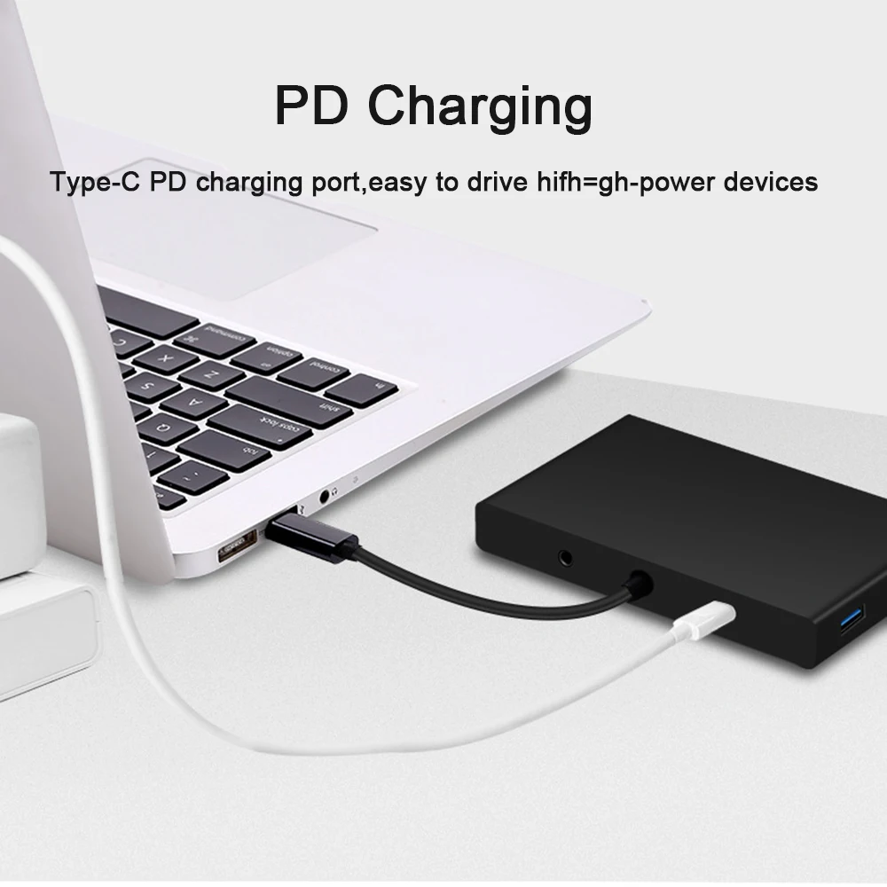 Thunderbolt 3 USB C концентратор 8 в 1 USB-C к HDMI VGA 1000 м Ethernet Rj45 адаптер SD кард-ридер 3,5 мм разъем type C PD для MacbooK Pro