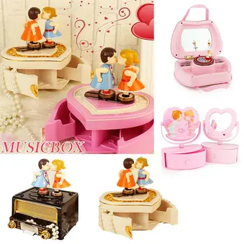 

Classic Rotating Dancer Ballerina Piano Music Box Clockwork Plastic Jewelry Box Jewelry Boxes Necklace Ring Storage Organizer