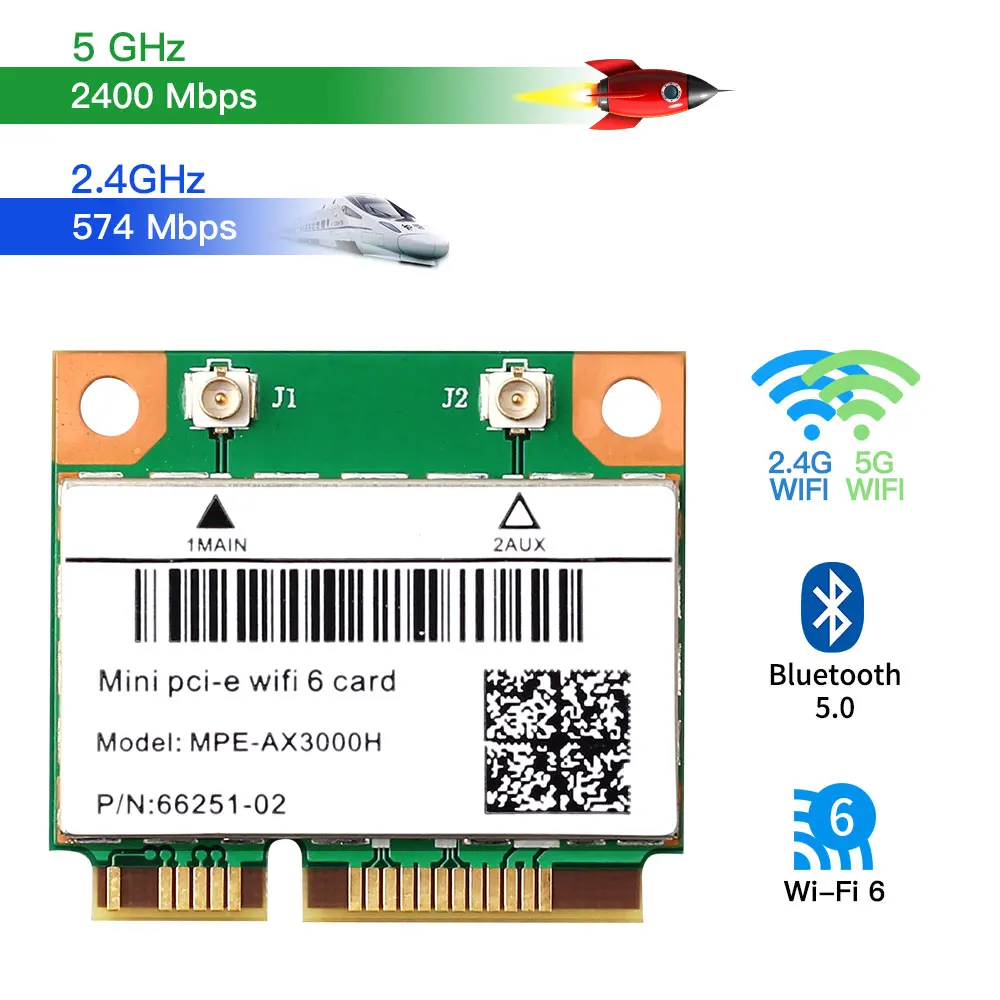Banda Dupla, Meio Mini, PCI-E, Bluetooth 5.2,
