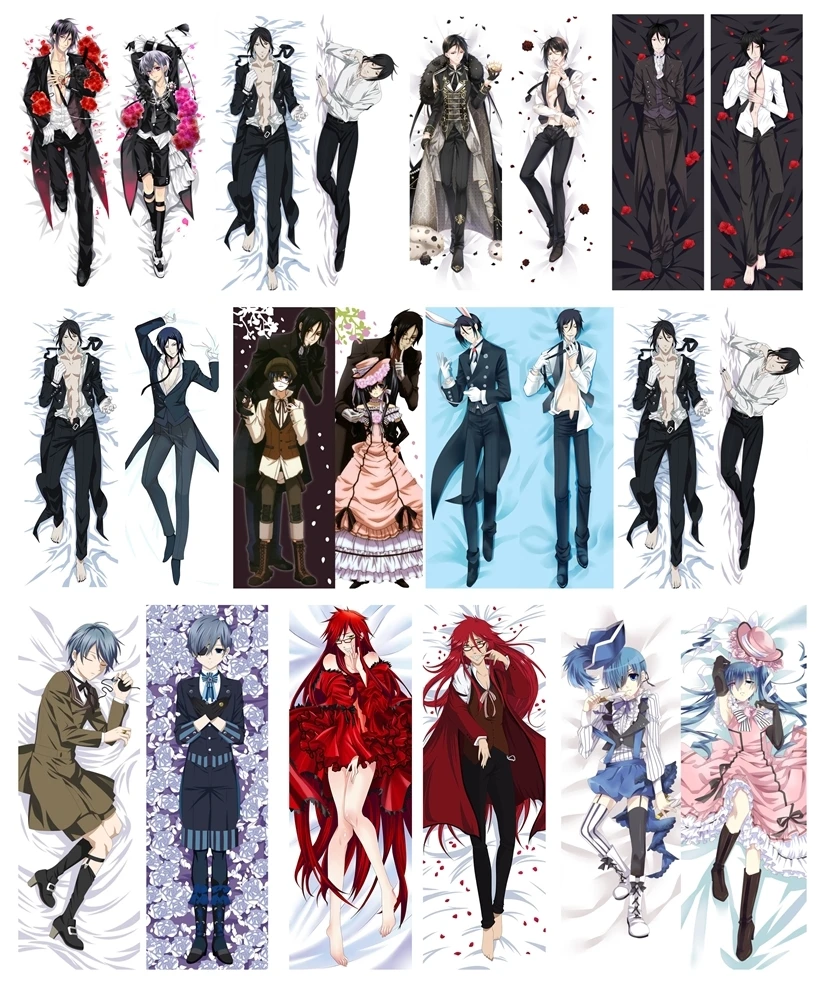 Чехол Dakimakura Kuroshitsuji Черный Батлер Небесный шелк искусственная Обложка Аниме