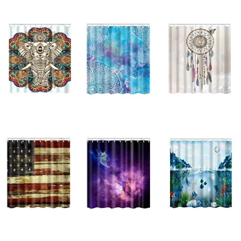 

Creative 3D HD digital printing shower curtain Personality fashion Waterproof moisture proof mildewproof shower curtain