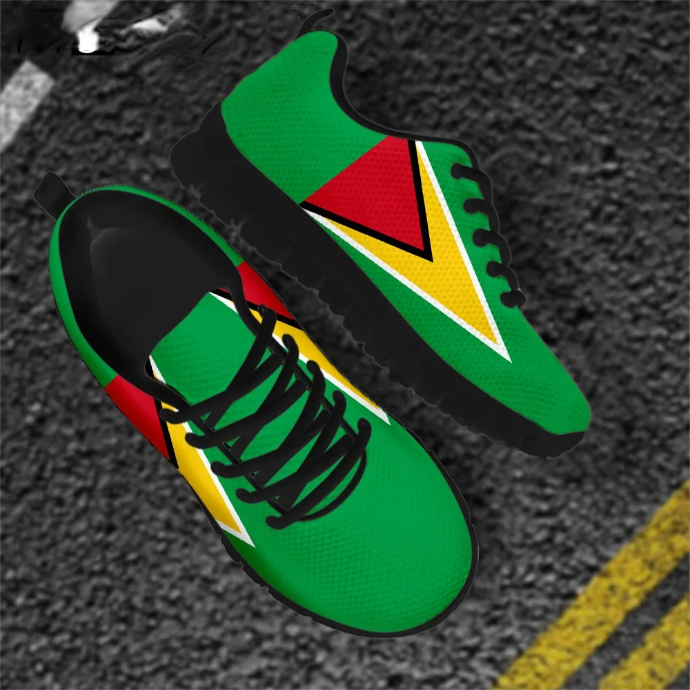 New Arrival Men's Women Sports Sneakers Guyana Flag Print Outdoor