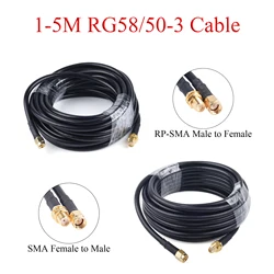 Câble Coaxial RF SMA/RP SMA femelle vers mâle, 1 5M, RG58/50 3, Extension pour antenne amplificateur de Signal cellulaire 4G LTE 