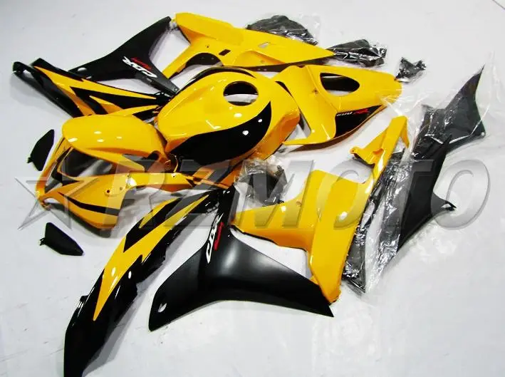 Топ впрыска ABS мотоцикл полный комплект обтекателя подходит для Honda CBR600RR 07 08 F5 2007 2008 Обтекатели Желтый Черный цвет