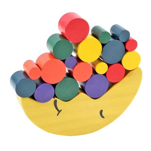  US $12.99  Wooden Toys Moon Balancing Game Kids Educational For Children Wood Building Blocks Baby Balance Mon