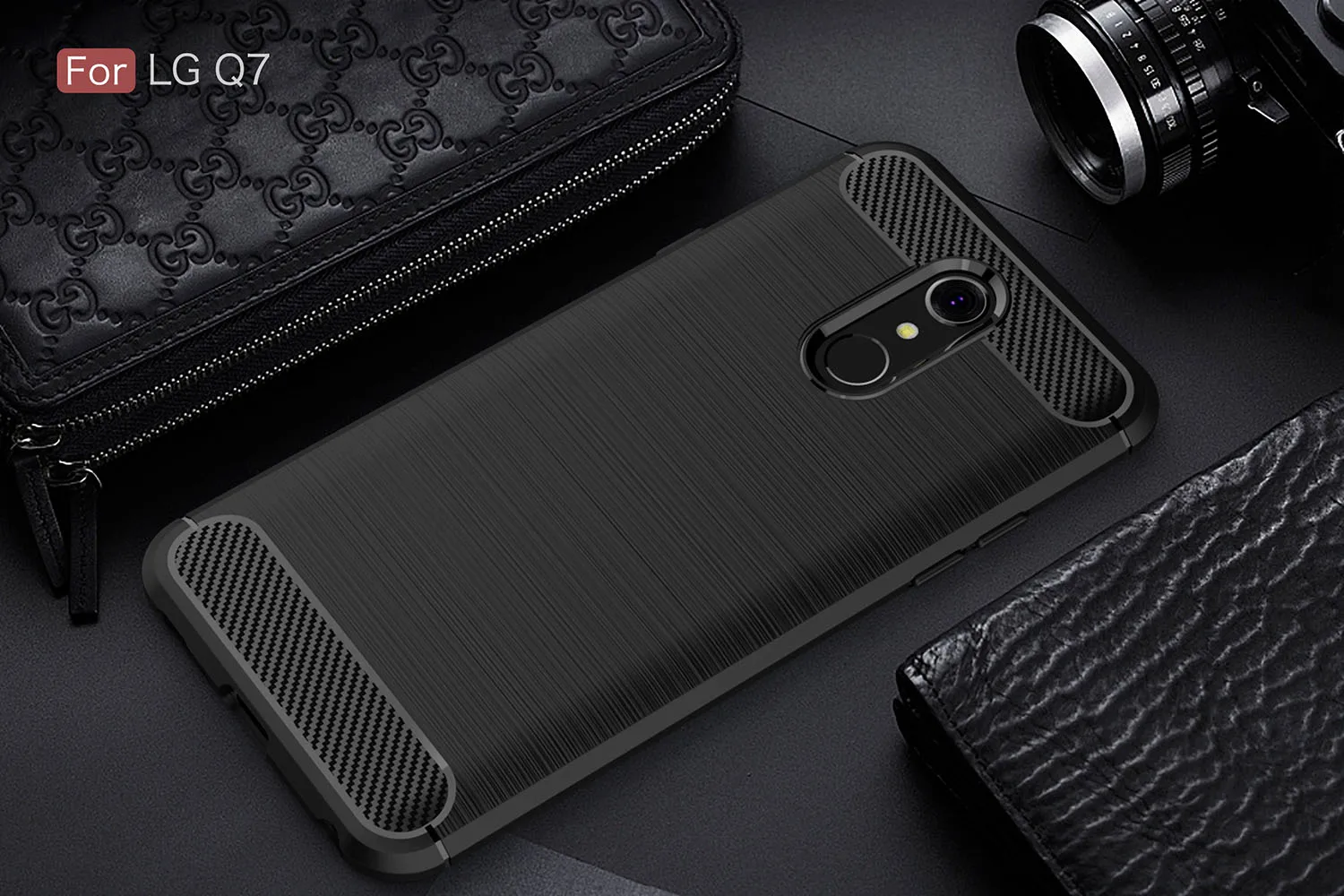 Для LG Q7+ Q7 Plus чехол из углеродного волокна LG Q7 силиконовый мягкий ТПУ чехол LMQ610NM LMQ610NA Q610TA высокое качество анти-падение бампер Funda
