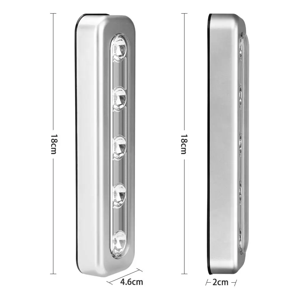 5 светодиодный ночник, Энергоэффективный ночник с самоклеящимися клейкими лентами, портативный светодиодный светильник для спальни, для шкафа/ящика