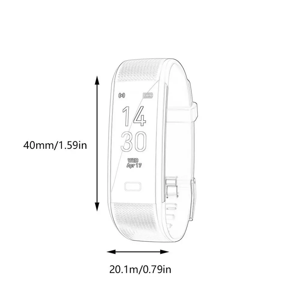 IP68 Waterproof Watch 0.96IN Touch Screen Wireless Smart Bracelet Heart Rate Sports Band Wristband Display Color Camera