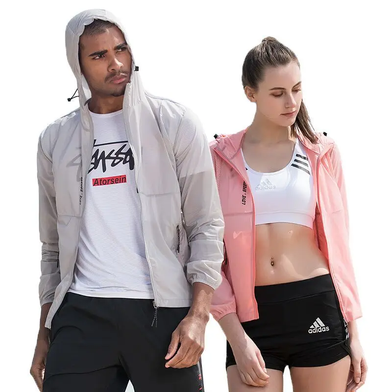 Летний стиль для мужчин и женщин, защита от солнца, защита от ветра, верхняя одежда для пар, быстросохнущая одежда, плащ, пальто, большой размер