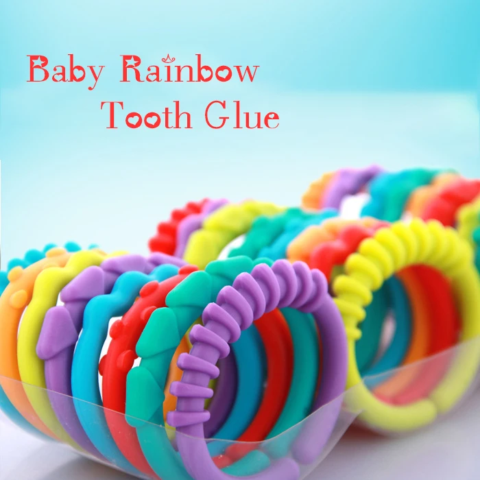 Baby Bite QQ Радужное кольцо для детских зубов клей ручной захват соединительное кольцо 24 комплекта - Цвет: Gutta percha