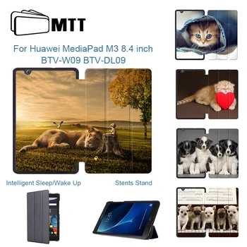 

MTT Slim PU Leather Case For Huawei Mediapad M3 8.4 inch BTV-W09 BTV-DL09 Flip Fold Stand Smart Cover Alimal Tablet Case Funda