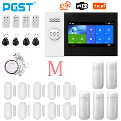 PGST PG-107 3G Tuya Wireless Home WIFI GSM Home Security With Motion Detector Sensor Burglar Alarm System Support Alexa & Google
