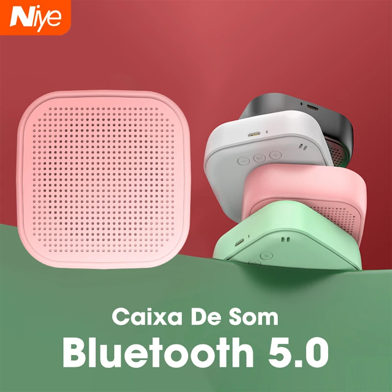 かわいいピンクスピーカーprotable列ミニサブウーファ小型サウンドボックススピーカー音楽プレーヤー屋外のbluetoothスピーカーカイシャ デ ソム Aliexpress 家電製品