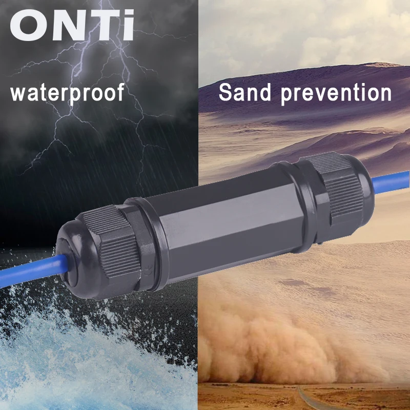 ONTi RJ45 водонепроницаемый разъем IP67 Ethernet сетевой кабель с двойной головкой адаптер