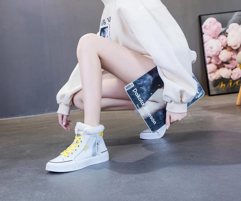 

Snow Boots WOMEN'S Shoes Autumn And Winter 2019 New Style Winter Cotton-padded Shoes Winter Shoes plus Velvet Warm Fluffy Shoes
