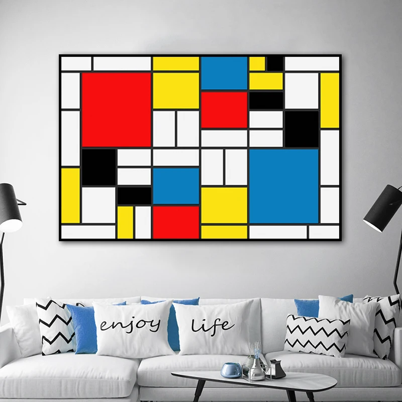 Абстрактная живопись сетка картины от Piet Cornelies Mondrian современные на холсте