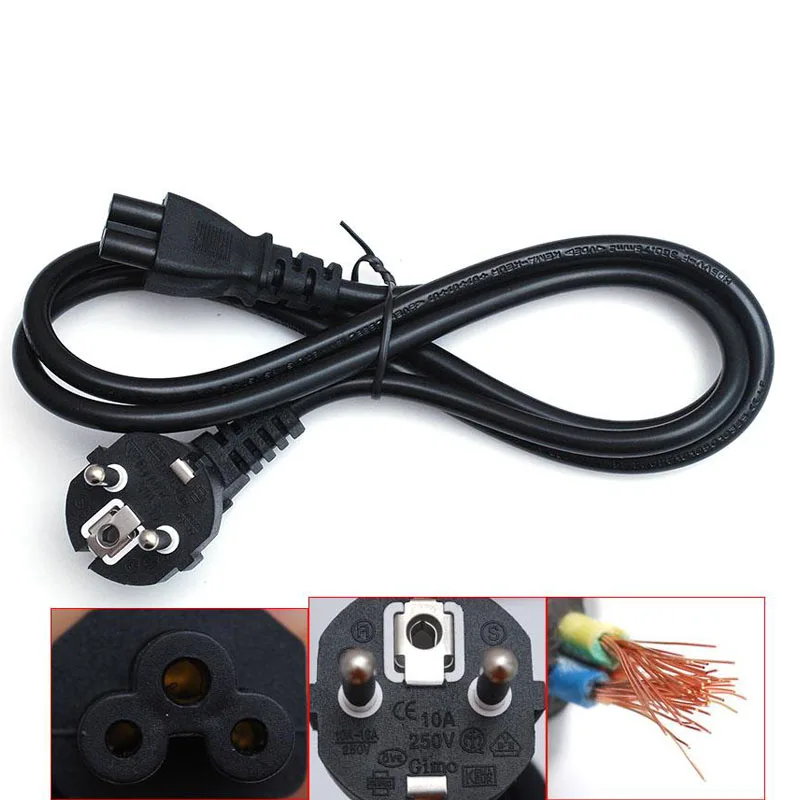 

EU Plug AC Power Cord Cable For Laptop Adapter 1.2M 0.5mІ,Material: Copper(Good quality)