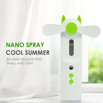 

USB Mini Fold Fans Cartoon Handheld USB Charging Small Fan Portable Outdoor Appliances Small Air Cooler Humidification Suppleme