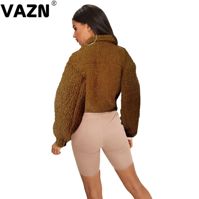 VAZN/YM-8498, новинка, зимняя одежда наивысшего качества, сексуальная, повседневная, модная, однотонная, длинный рукав, толстая, теплая, дикая, Джокер, женская верхняя одежда