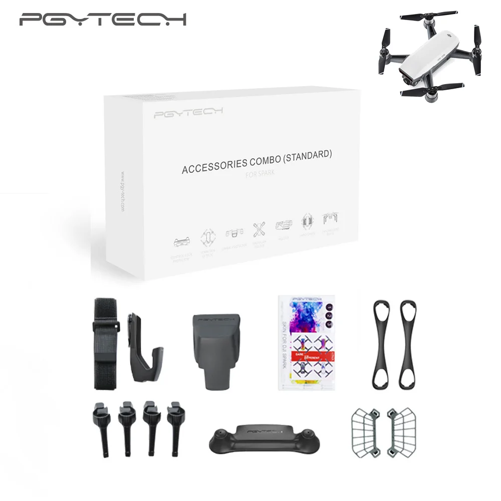 

PGYTECH Spark Accessories Set with Bundle Combo Gimbal Protector Landing Gear Risers Propeller Holder for DJI Spark Drone Kit