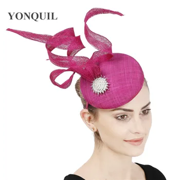 

High quality 4-layer sinamay wedding hair fascinator hats headband for elegant women ladies show headwer bridal hair accessories