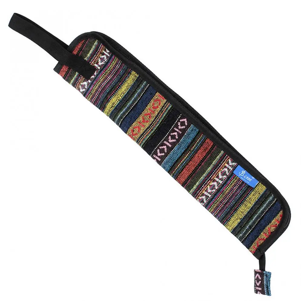 Portable Folk Style Knitted Drum Stick Gig Bag Drumsticks Storage Case Percussion Instruments Accessories