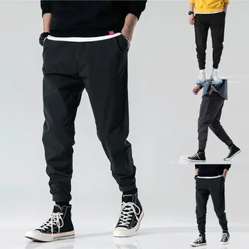 

Brand Pants Men Casual Elastic Men's Casual Pure Color Outdoors Pocket Beach Work Trouser Cargo Pant New Casual Pants