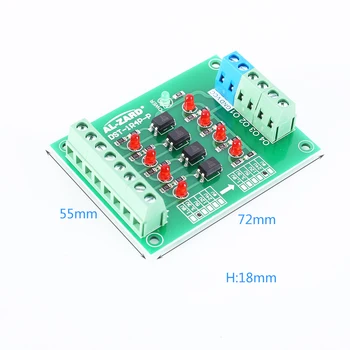 

3.3V to 24V 4-Channel Optocoupler Isolator Photoelectric Isolation Module Level Voltage Converter 4Bit PNP Output PLC Signal Con
