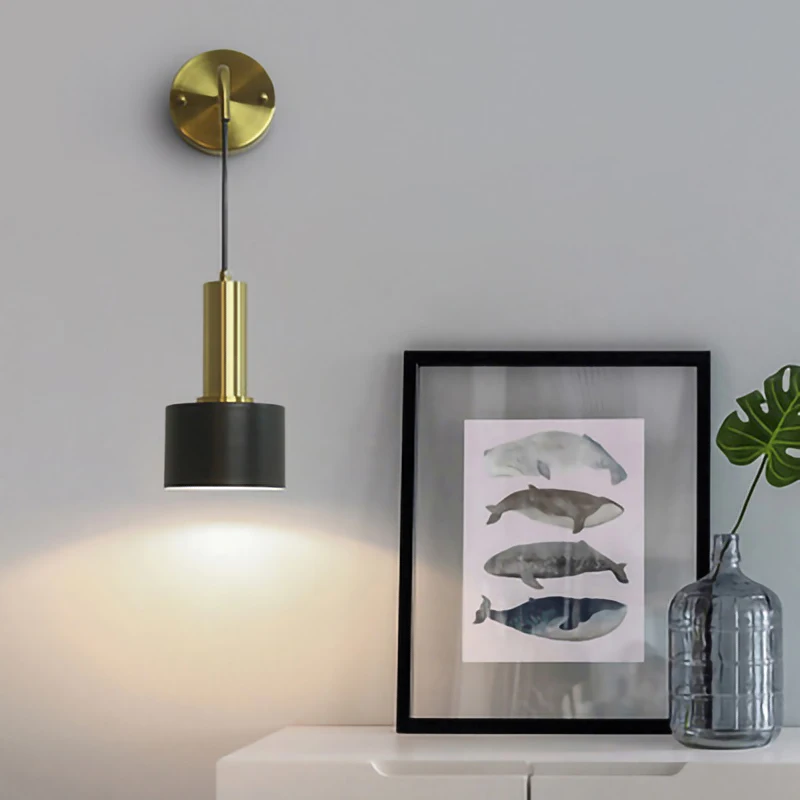 Nordic Modern LED wall lamp gold black E27 sconces light indoor home kitchen bedside bedroom living room decoration illuminate