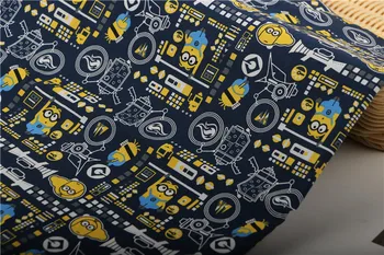 

100*140cm Yellow cartoon character Cotton Fabr cotton fabric For Sewing diy Patchwork Parent-child Clothing baby clothes