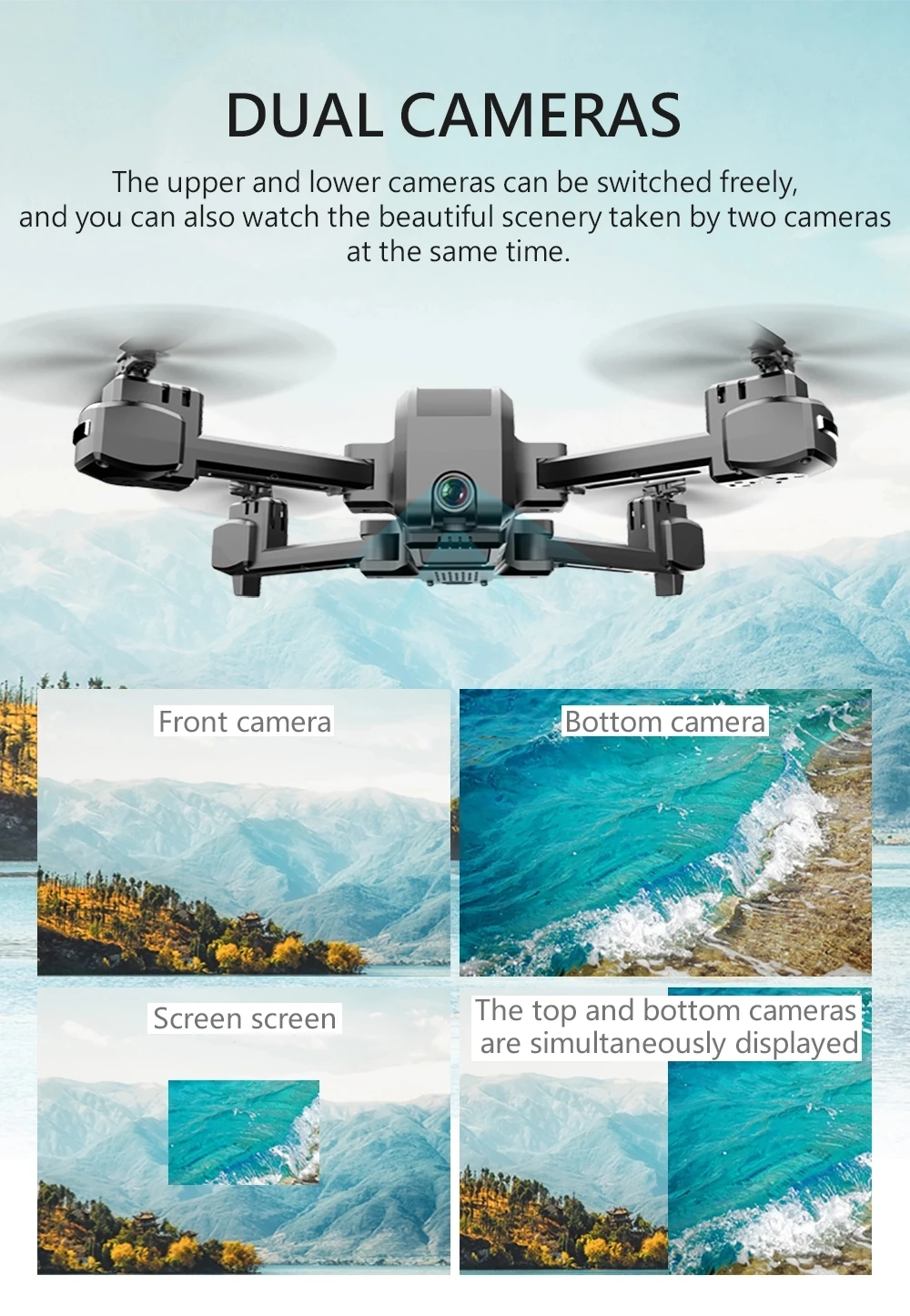 Новые Дроны с HD 4K двойной камерой Wifi регулируемая камера Дрон RC вертолет оптическое позиционирование потока слежения за мной режим квадрокоптера