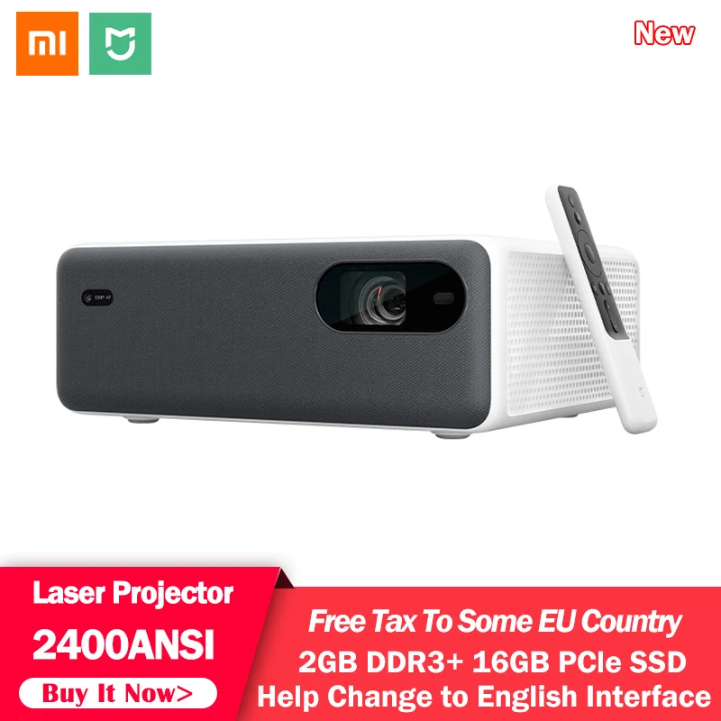 Лазерный проектор Xiaomi Mijia 150 дюймов 2400 ANSI MIUI tv Bluetooth Dual 10 Вт динамик Dolby DTS проектор для домашнего кинотеатра