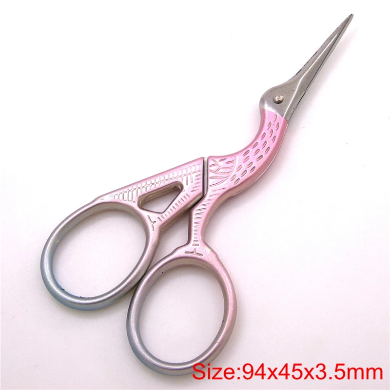 02-9.4cm Pink Винтажные ножницы из нержавеющей стали в европейском стиле, маленькие ножницы для вышивки крестом, аксессуары для шитья, домашняя вышивка, парикмахерские принадлежности - Цвет: 02-9.4cm Pink