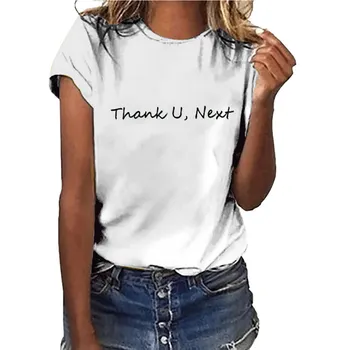 

Hillbilly 2019 New Fashion Tops Tees Women Streetwear for Sexy Baby Girls THANK U NEXY Letter Print Short Sleeve Femme T Shirts