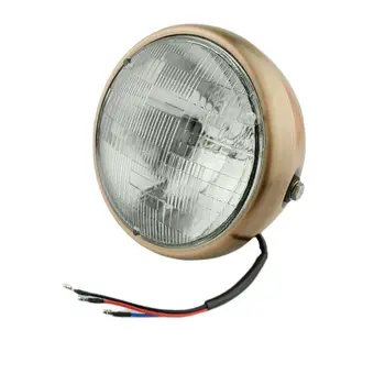 

7" 8mm Side Mount Motorcycle Headlight Lamp H4 Bates Style Headlight Copper Effect Rim Copper Bronze For HONDA Custom