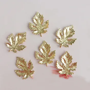 

10PCS 30*37mm Metal Alloy KC Gold Leaf Pendant Charm DIY Jewelry Accessories