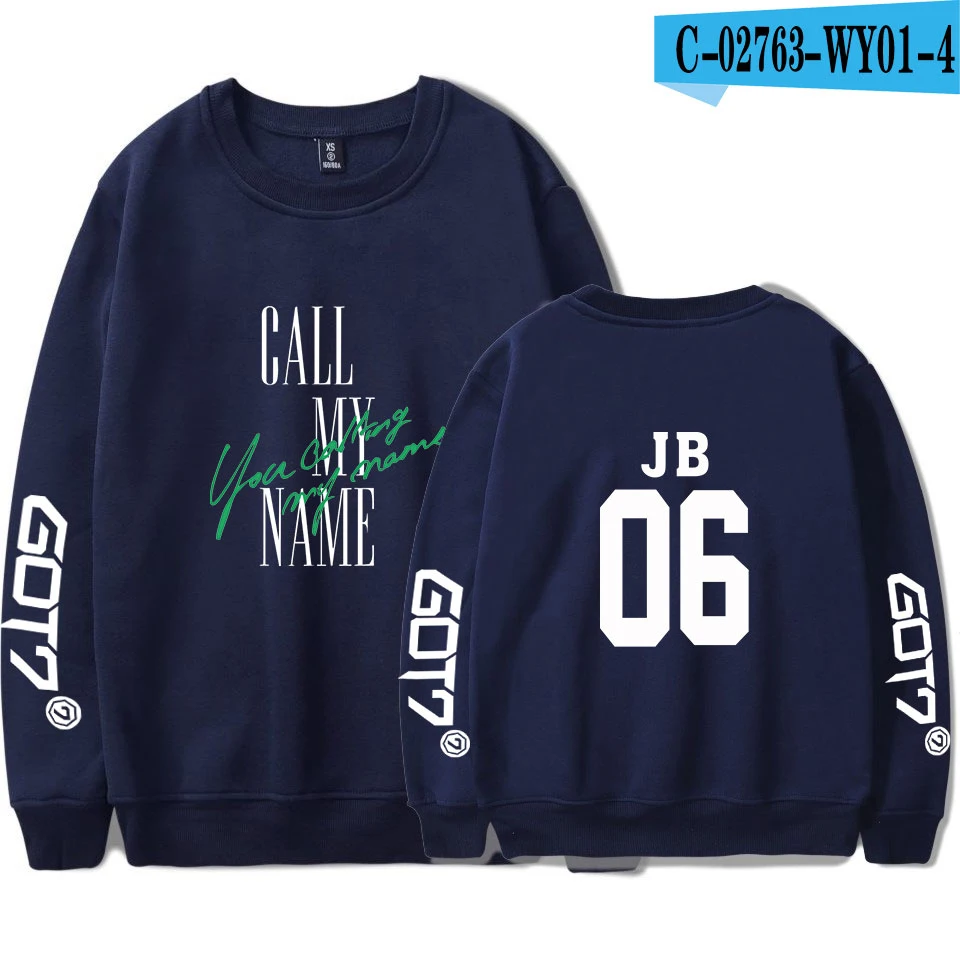KPOP GOT7 альбом с надписью «Call My Name You Call My Name» толстовка с круглым вырезом и принтом Харадзюку с круглым воротником Мужская/Женская толстовка - Цвет: picture color
