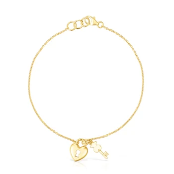 

Bear Baby silver 925 bracelets Heart shape key gold Bracelet women jewelry Valentine's gift 2020 New Arrival