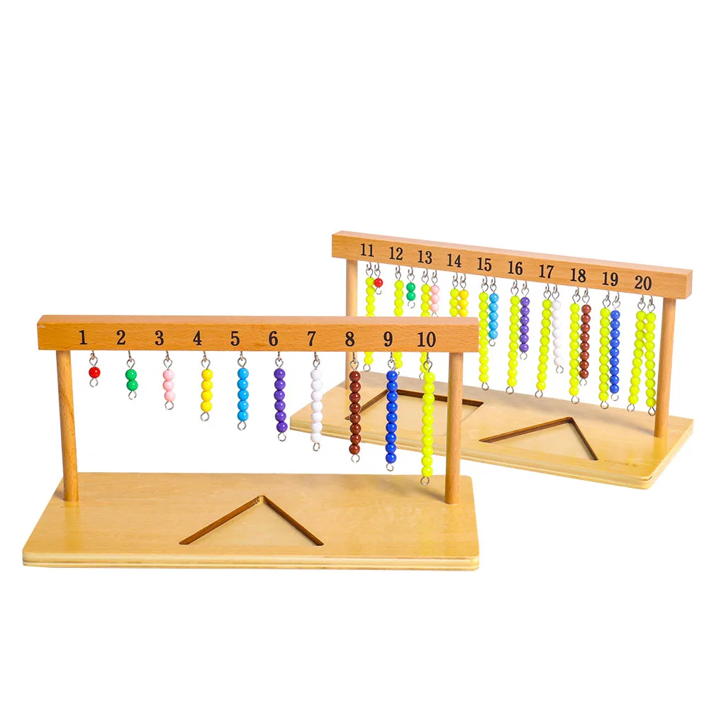 Montessori 1-20 Beaded Hanger Color Bead Stairs with Beads Montessori Math mathematics Eductional Materials Learning Tools Presc