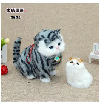 

Fake Cat set Puppy simulation plush toy cat simulation animal Kitty accessories will be called kitten model Ornaments Dummy Do