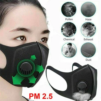 

Anti Droplet Dust-proof Washable Adjustable Face Cover Mouth Muffle Anti Dust W/ Breather Valve Reusable Breathable Made