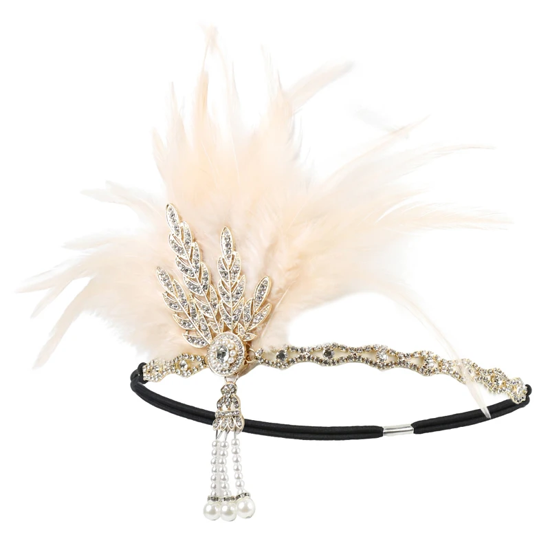 Gissroys Costume années 20 pour femme - Serre-tête Gatsby - Collier