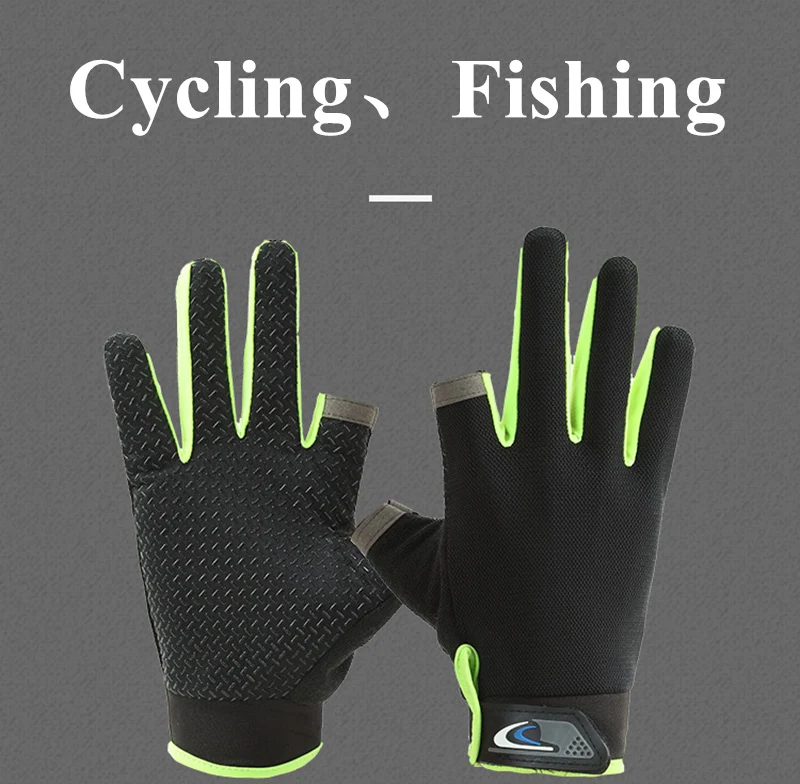 Summer Cycling Gloves Men Mesh Breathable Thin Fishing Gloves Anti Slip Half Finger Sports Bicycle Gloves mens leather gloves
